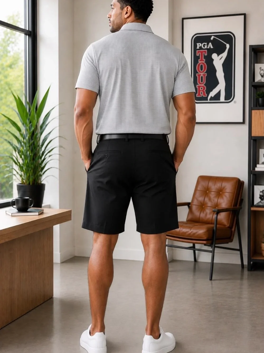 36W- PGA TOUR DRIFLUX PERFORMANCE FLAT FRONT PERFORMANCE/GOLF SHORTS
